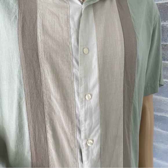 Men’s AXIST Washable Silk Button Up Collared Short Sleeve Shirt Size XXL Seafoam - Picture 9 of 13